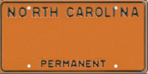 More information about "North Carolina Premanent license plate"